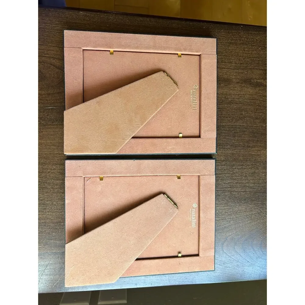 2 Natalini Tabletop Picture / Photo Frame Inlay Wood for 4x6” photo  NEW